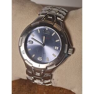 Guess Waterpro Quartz Men’s Stainless Steel Watch Blue Sunburst Dial Date 100m